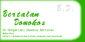 bertalan domokos business card